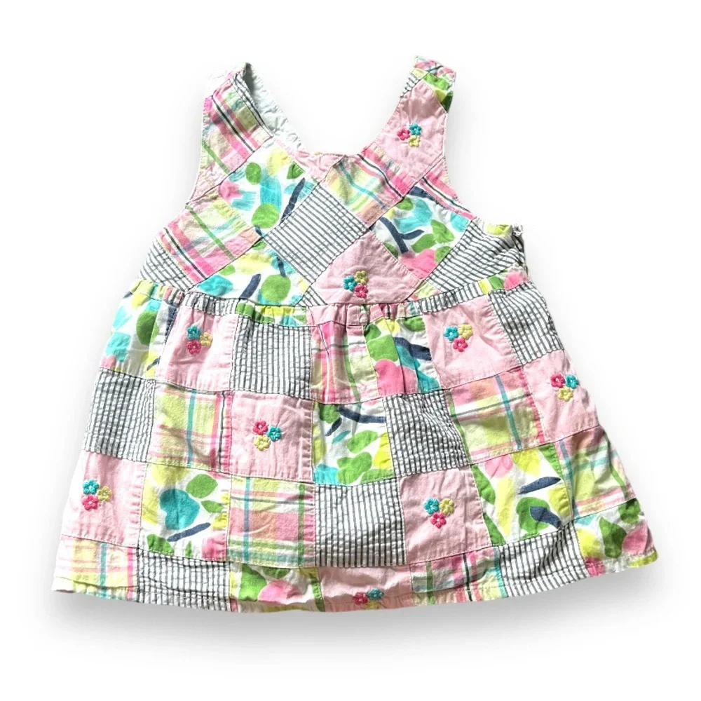 Gymboree patchwork embroidery overall size 7
